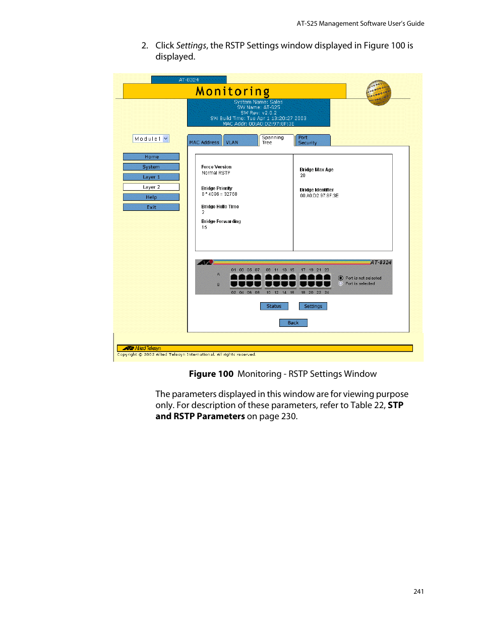 Allied Telesis AT-S25 User Manual | Page 241 / 276