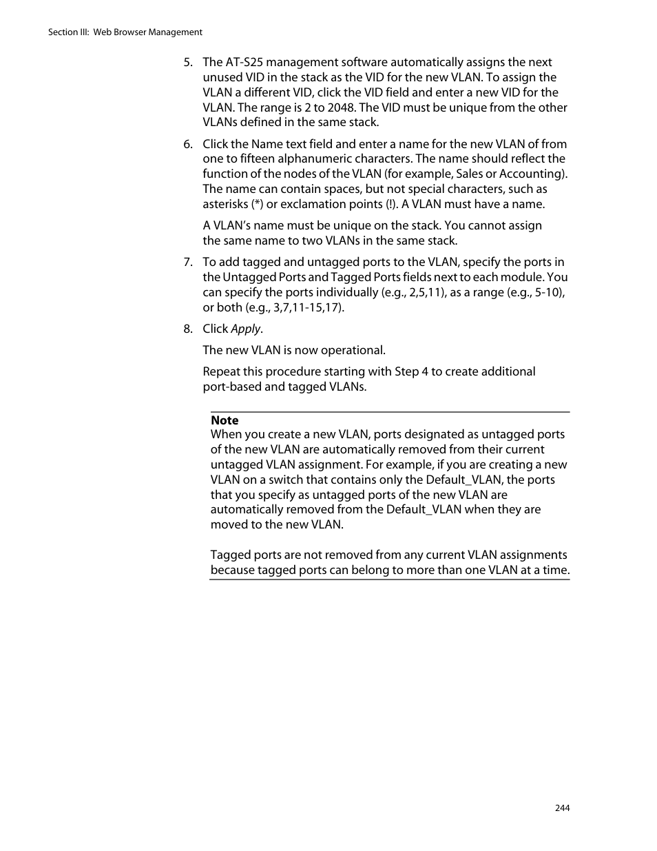 Allied Telesis AT-S25 User Manual | Page 244 / 276