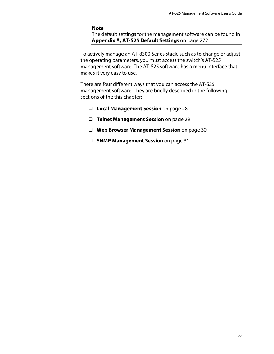 Allied Telesis AT-S25 User Manual | Page 27 / 276