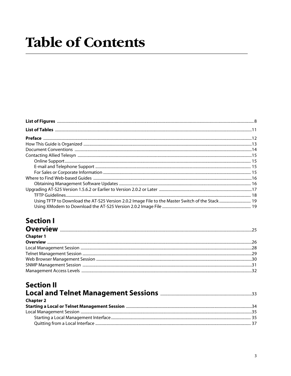 Allied Telesis AT-S25 User Manual | Page 3 / 276