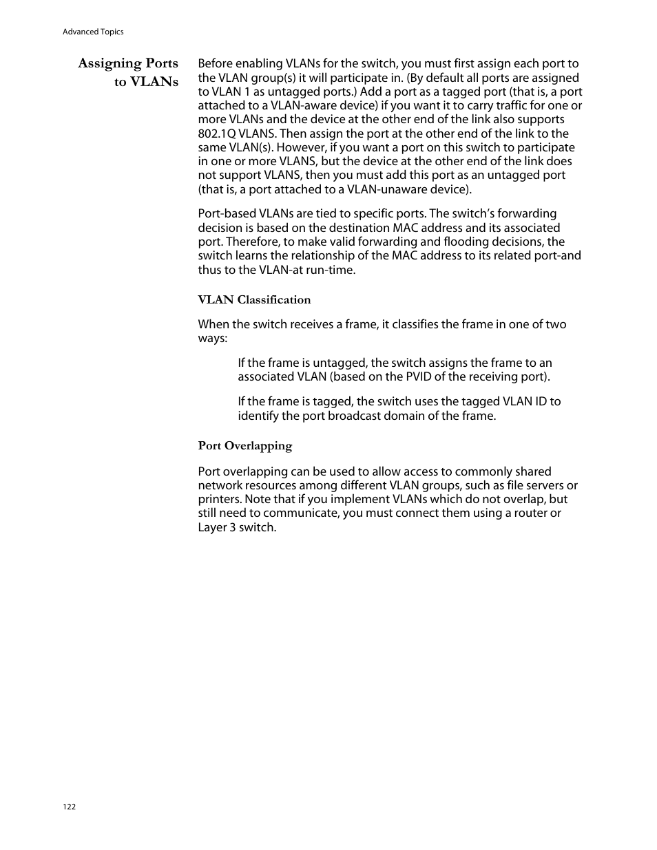 Assigning ports to vlans | Allied Telesis AT-S29 User Manual | Page 122 / 136