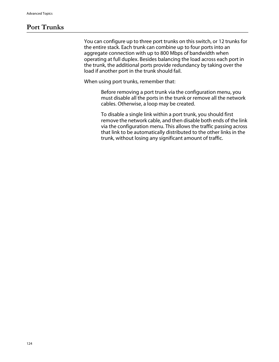 Port trunks | Allied Telesis AT-S29 User Manual | Page 124 / 136