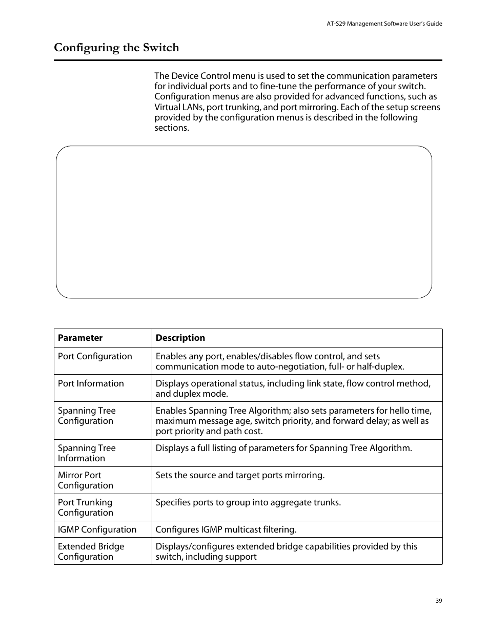 Configuring the switch | Allied Telesis AT-S29 User Manual | Page 39 / 136