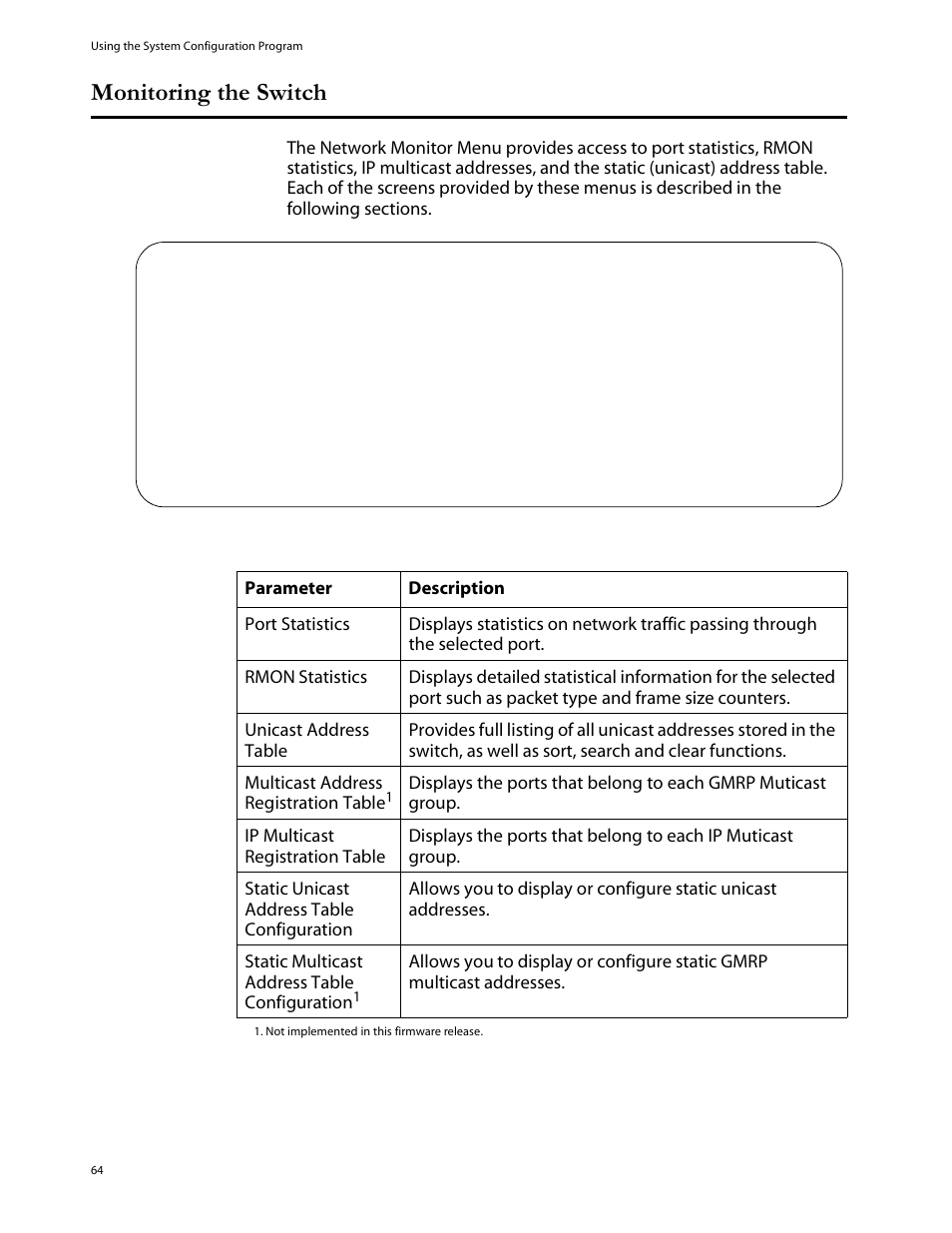 Monitoring the switch | Allied Telesis AT-S29 User Manual | Page 64 / 136