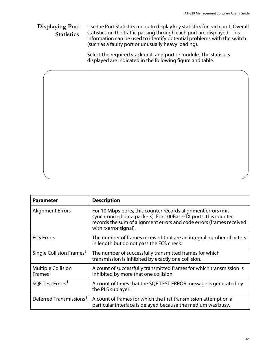 Displaying port statistics | Allied Telesis AT-S29 User Manual | Page 65 / 136