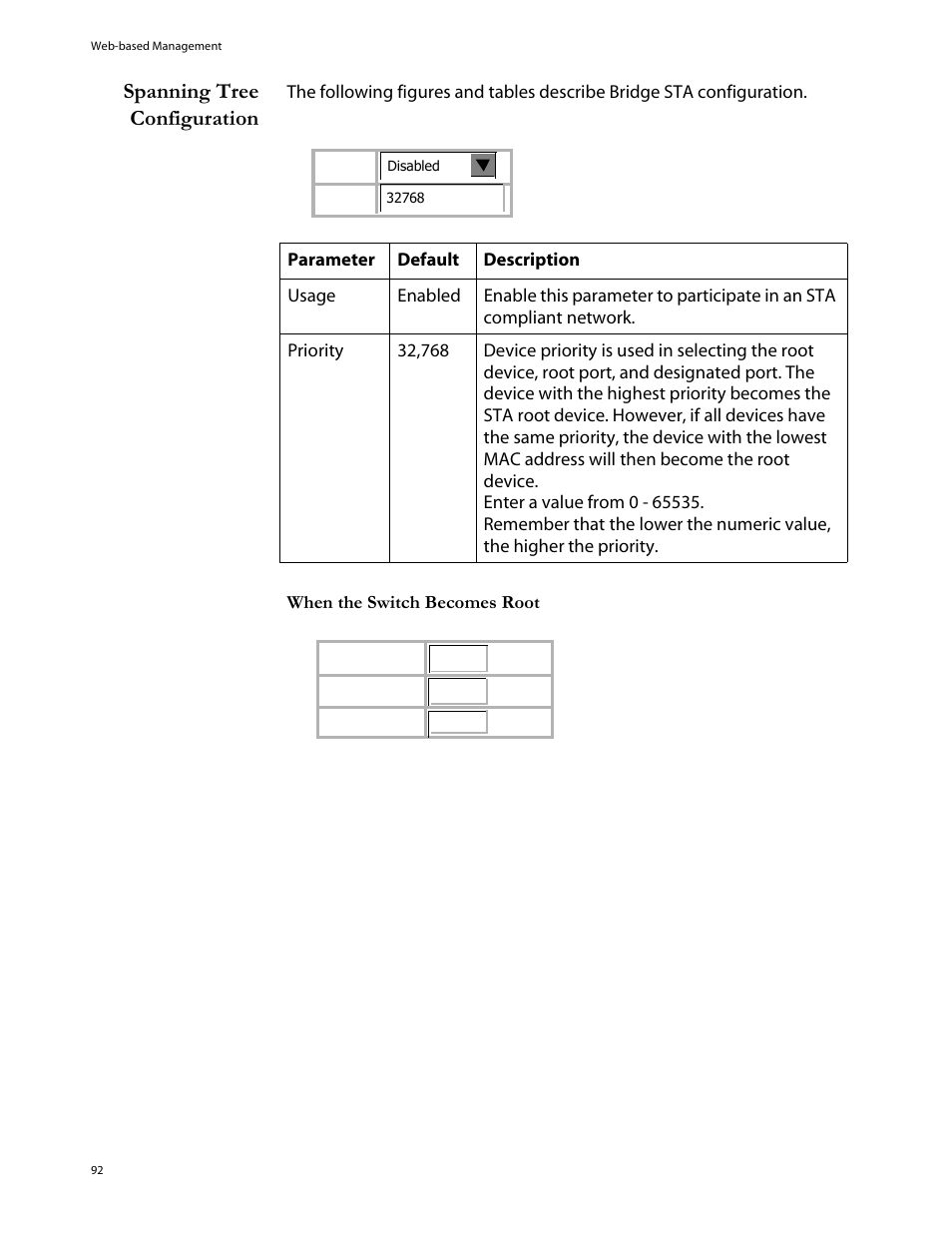 Spanning tree configuration | Allied Telesis AT-S29 User Manual | Page 92 / 136