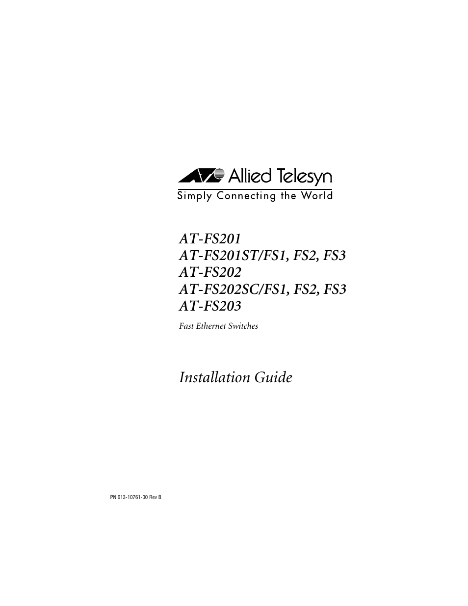 Allied Telesis AT-FS203 User Manual | 50 pages