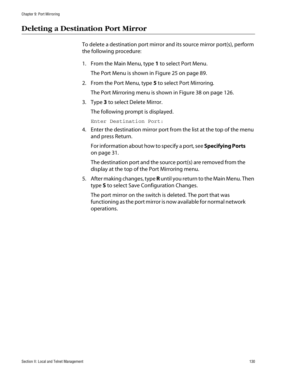 Deleting a destination port mirror | Allied Telesis AT-S60 User Manual | Page 131 / 615