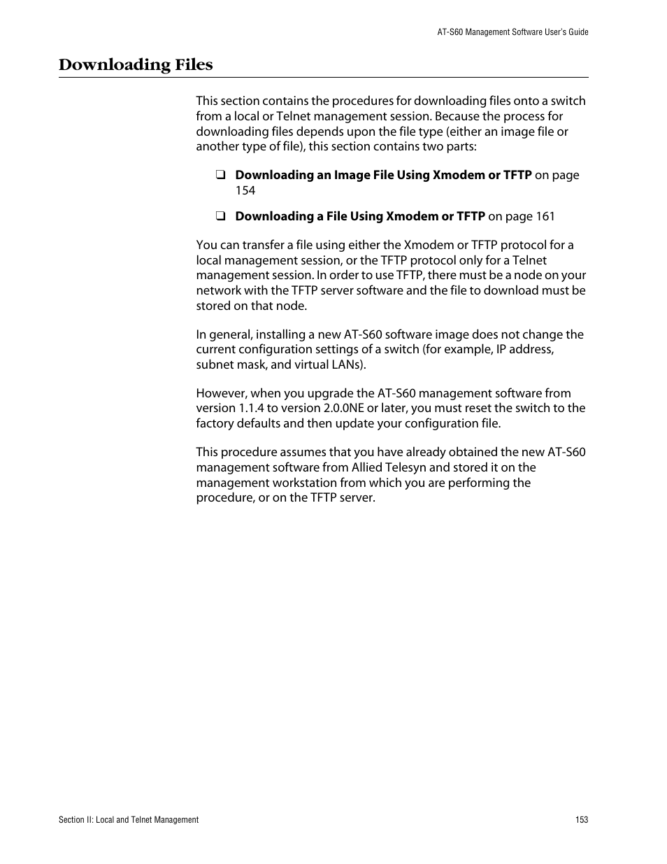 Downloading files | Allied Telesis AT-S60 User Manual | Page 154 / 615