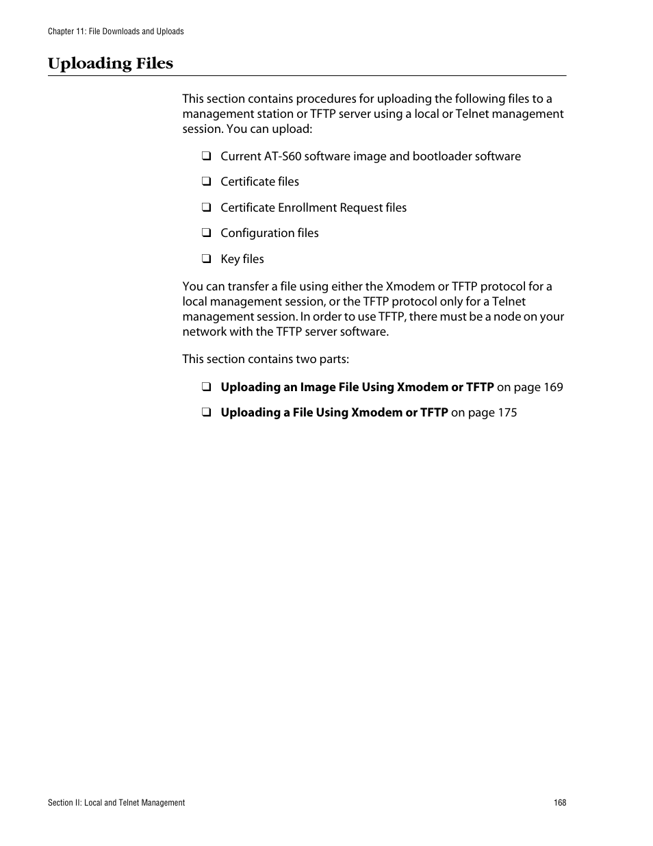 Uploading files, Uploading, Files beginnin | Allied Telesis AT-S60 User Manual | Page 169 / 615