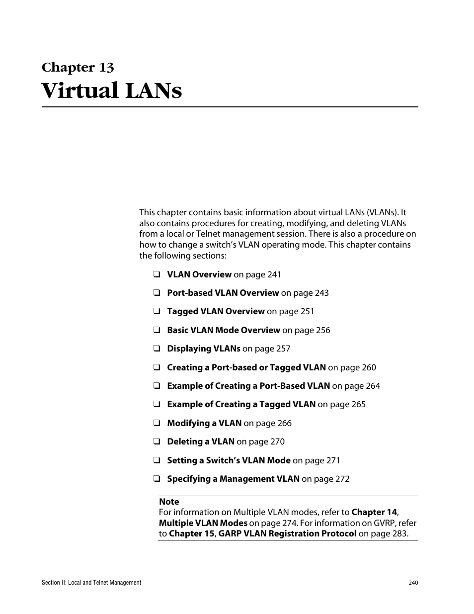 Chapter 13, Virtual lans | Allied Telesis AT-S60 User Manual | Page 241 / 615