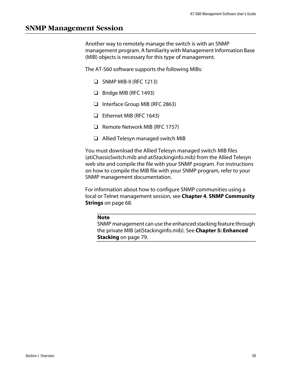 Snmp management session | Allied Telesis AT-S60 User Manual | Page 30 / 615