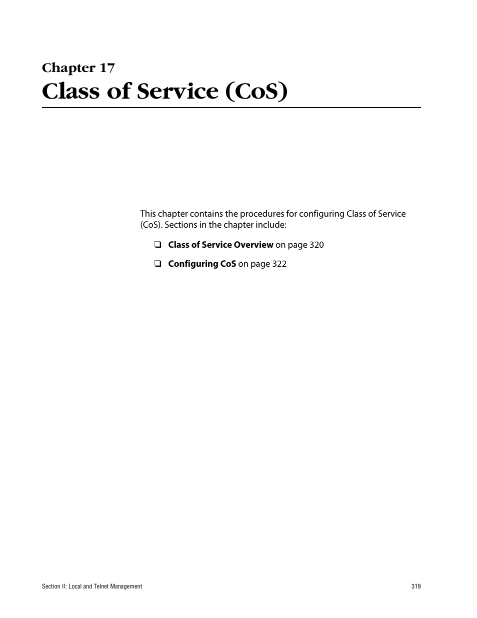 Chapter 17, Class of service (cos) | Allied Telesis AT-S60 User Manual | Page 320 / 615