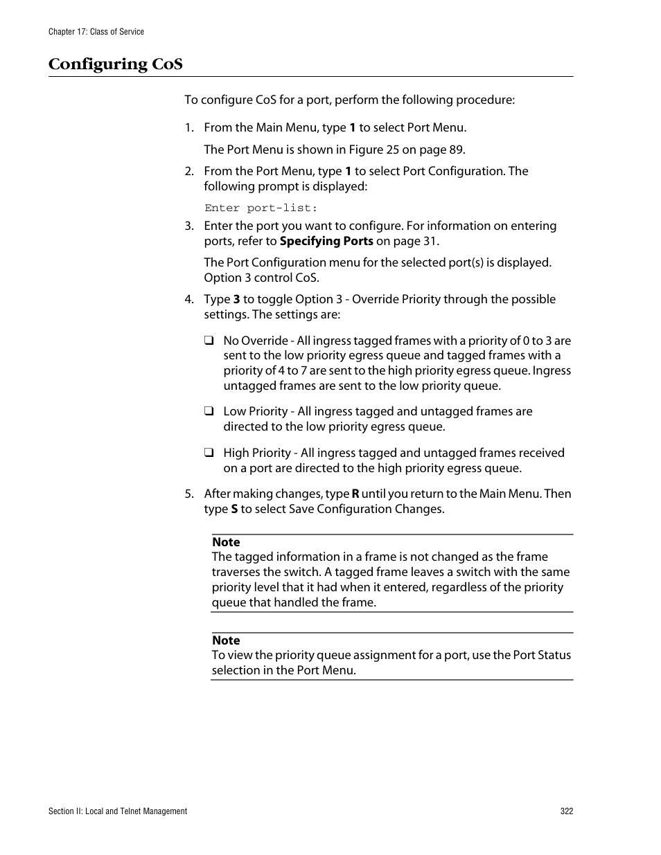 Configuring cos | Allied Telesis AT-S60 User Manual | Page 323 / 615