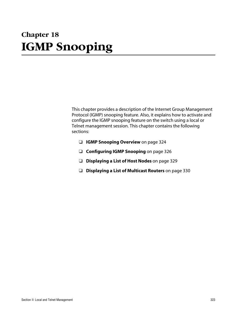 Chapter 18, Igmp snooping | Allied Telesis AT-S60 User Manual | Page 324 / 615