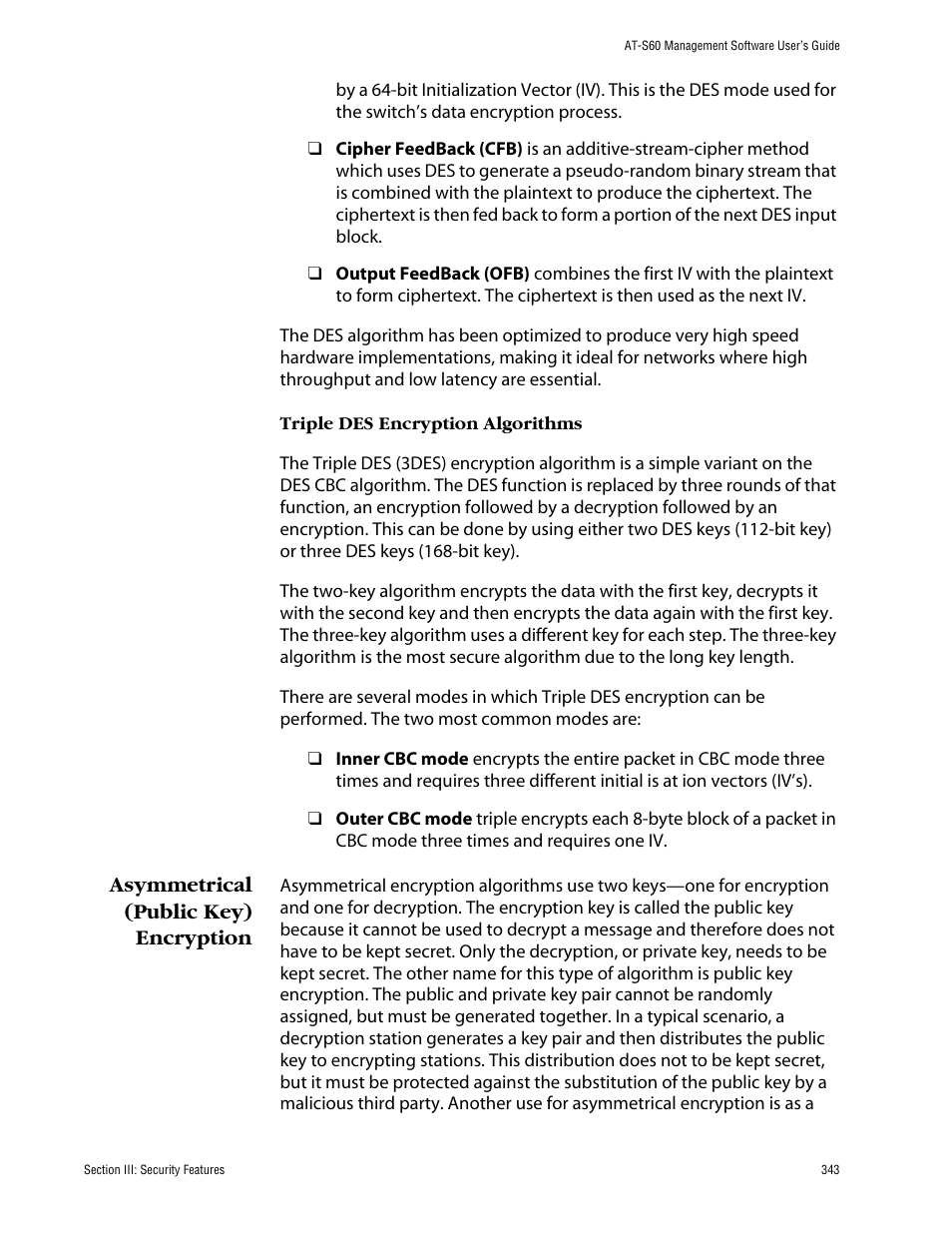 Asymmetrical (public key) encryption | Allied Telesis AT-S60 User Manual | Page 344 / 615