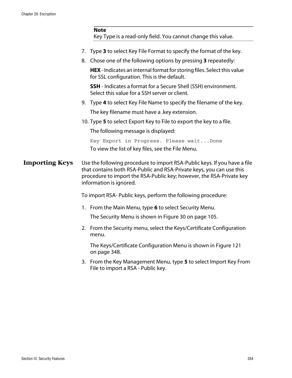 Importing keys | Allied Telesis AT-S60 User Manual | Page 355 / 615