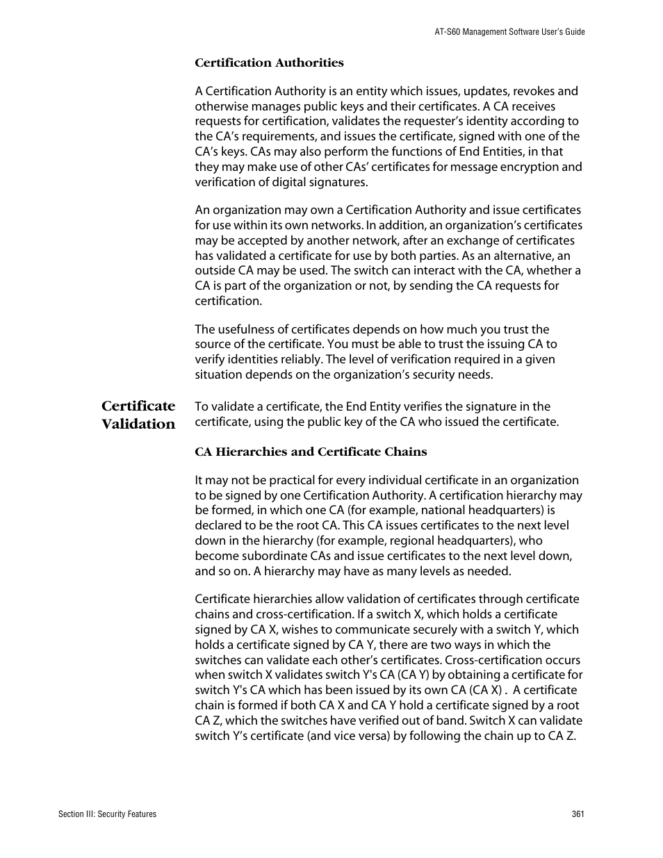 Certificate validation | Allied Telesis AT-S60 User Manual | Page 362 / 615