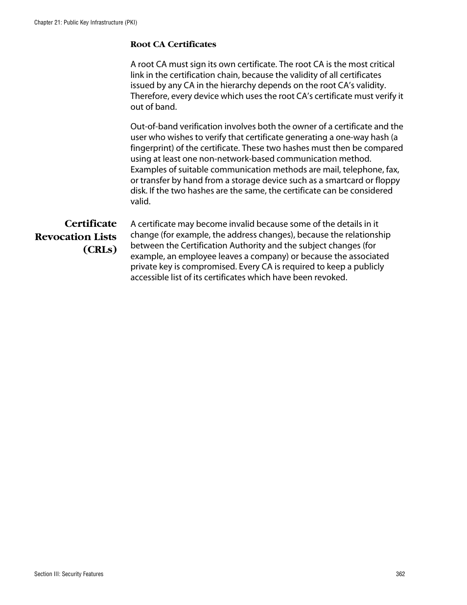 Certificate revocation lists (crls) | Allied Telesis AT-S60 User Manual | Page 363 / 615
