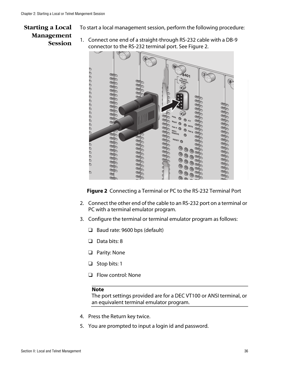 Starting a local management session | Allied Telesis AT-S60 User Manual | Page 37 / 615