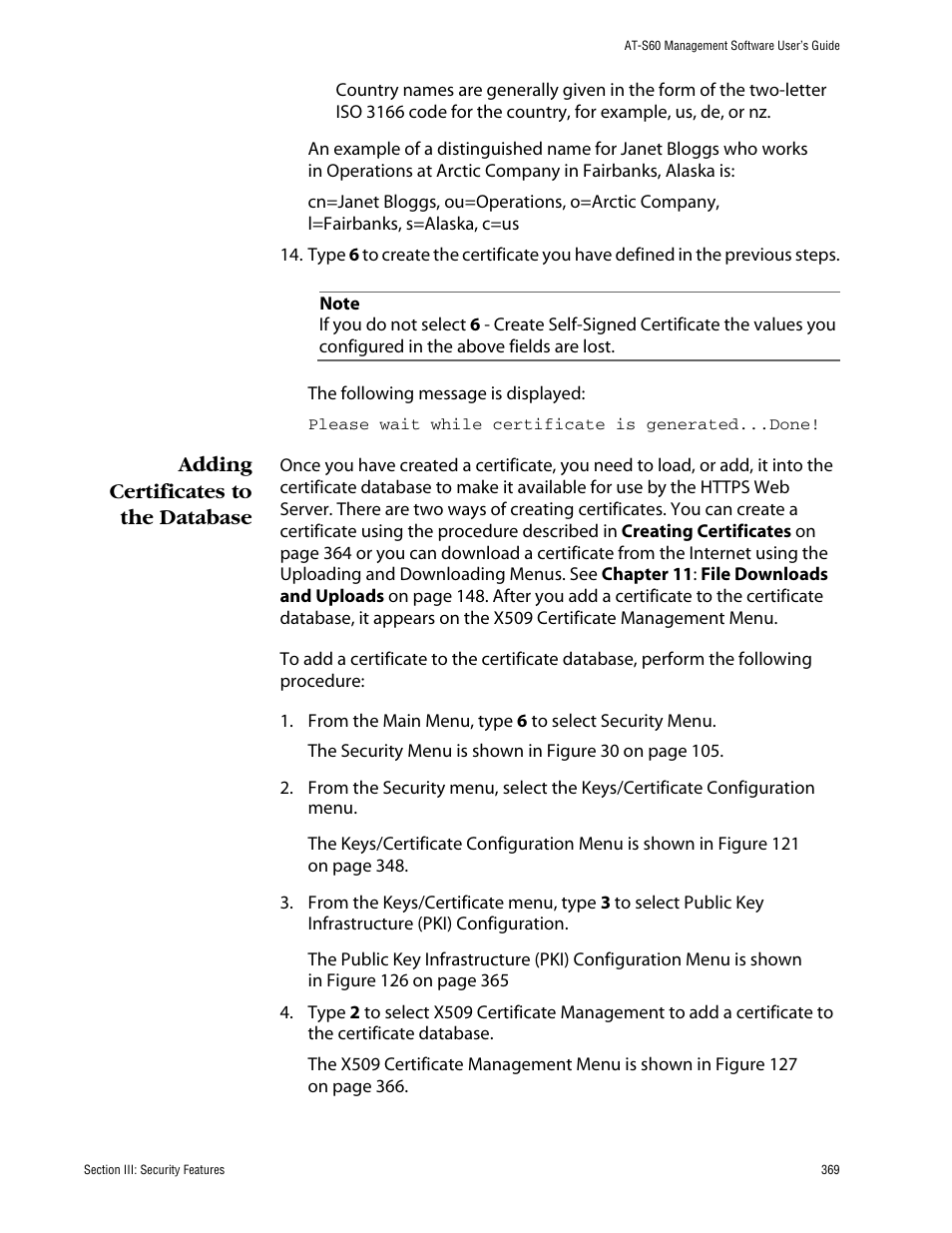 Adding certificates to the database | Allied Telesis AT-S60 User Manual | Page 370 / 615
