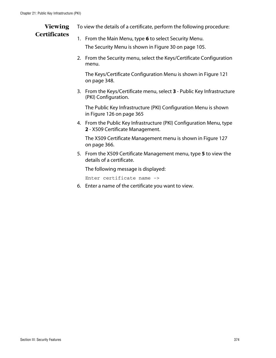 Viewing certificates | Allied Telesis AT-S60 User Manual | Page 375 / 615