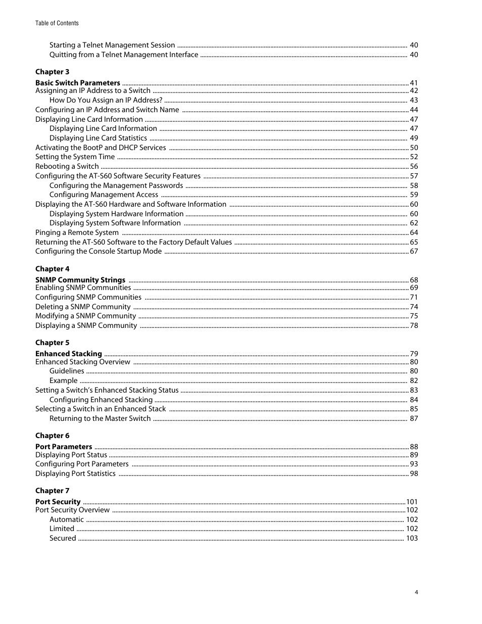 Allied Telesis AT-S60 User Manual | Page 4 / 615