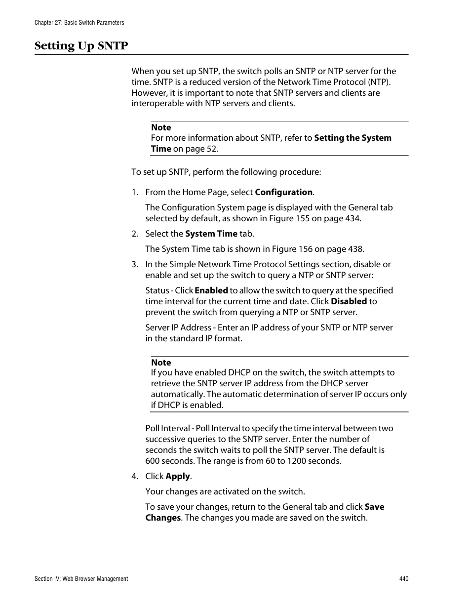 Setting up sntp | Allied Telesis AT-S60 User Manual | Page 441 / 615