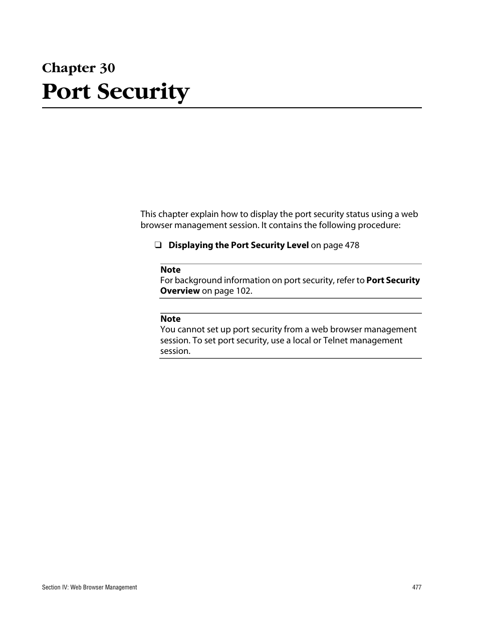 Chapter 30, Port security | Allied Telesis AT-S60 User Manual | Page 478 / 615