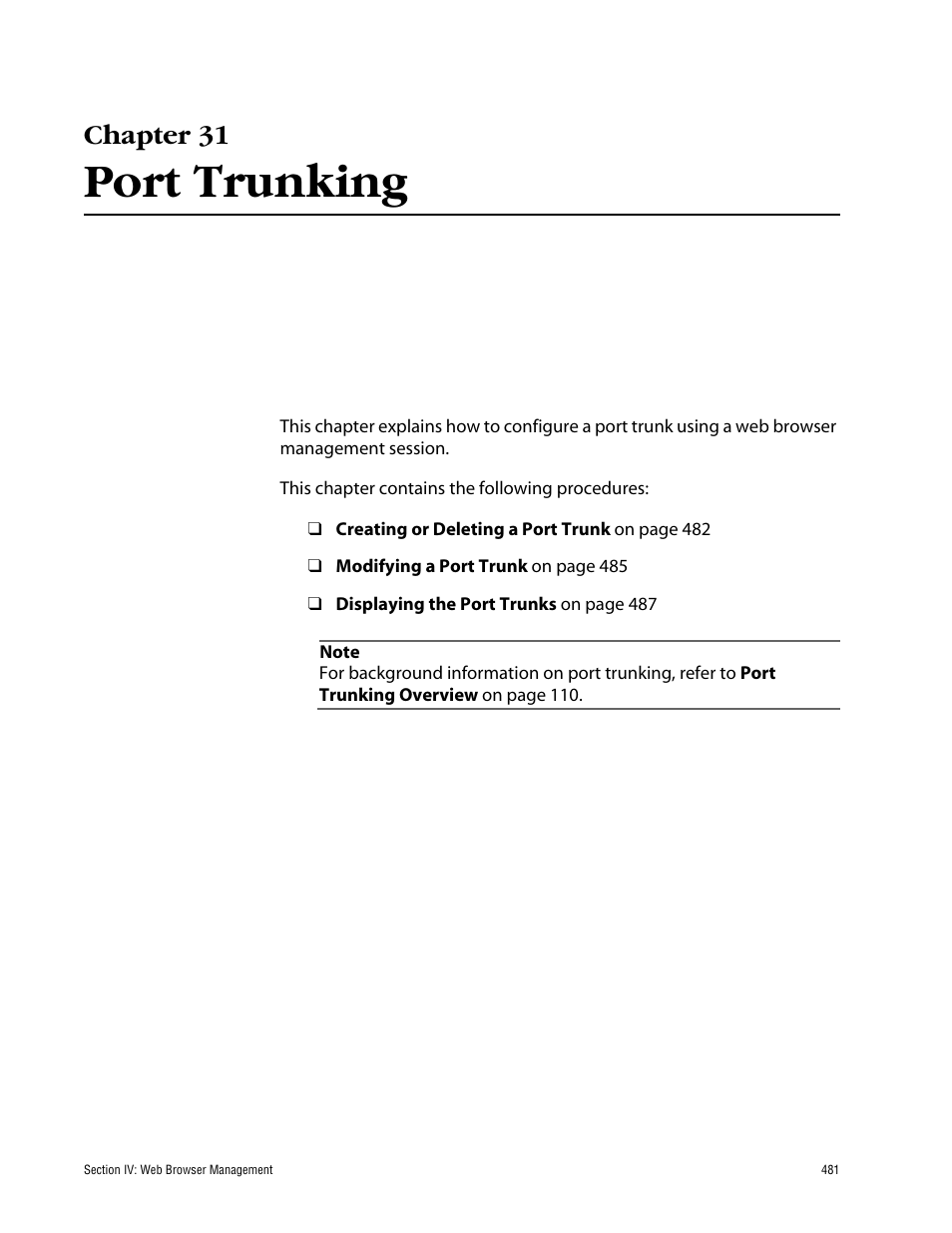 Chapter 31, Port trunking | Allied Telesis AT-S60 User Manual | Page 482 / 615