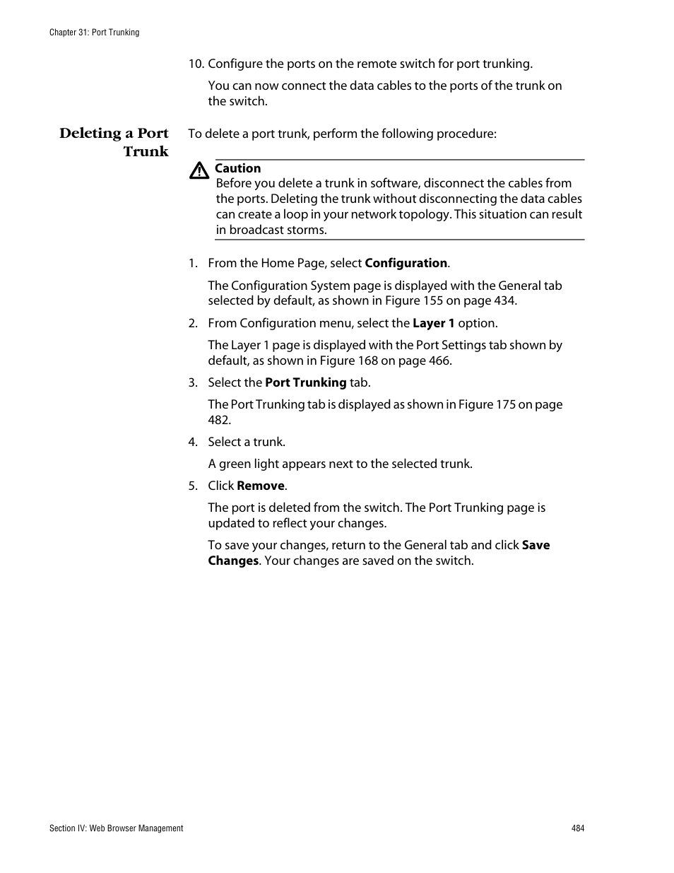 Deleting a port trunk | Allied Telesis AT-S60 User Manual | Page 485 / 615