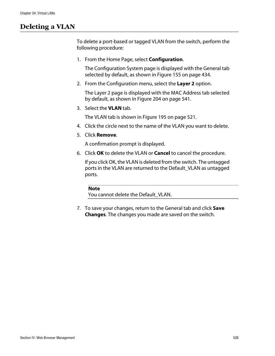 Deleting a vlan | Allied Telesis AT-S60 User Manual | Page 527 / 615