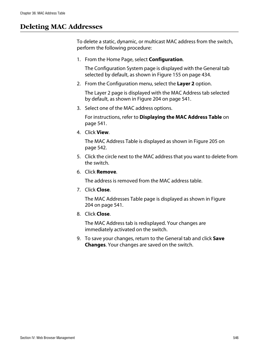 Deleting mac addresses | Allied Telesis AT-S60 User Manual | Page 547 / 615