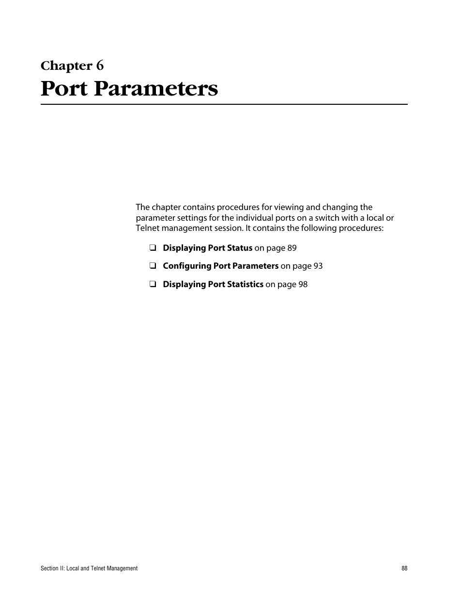 Chapter 6, Port parameters | Allied Telesis AT-S60 User Manual | Page 89 / 615