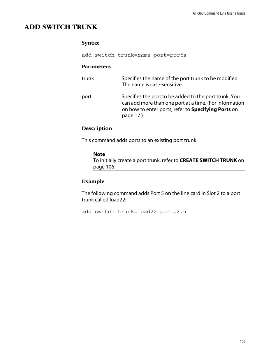 Add switch trunk | Allied Telesis AT-S60 User Manual | Page 107 / 303