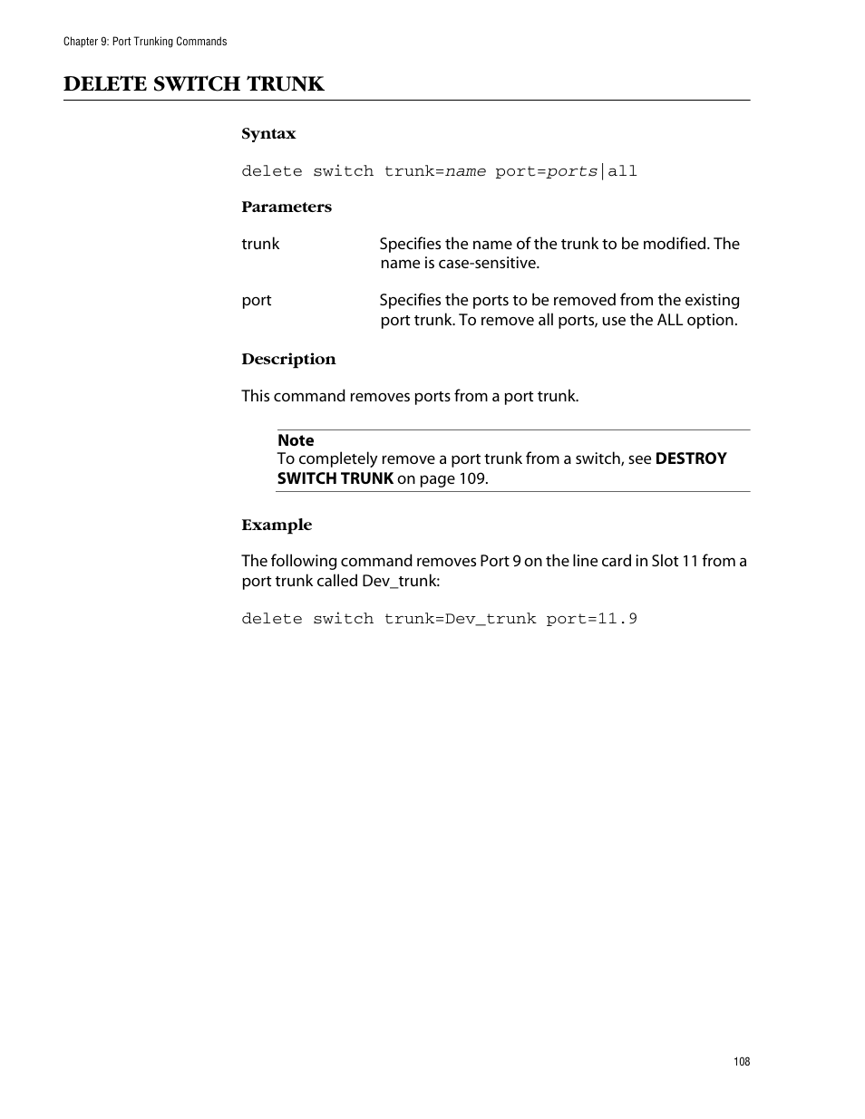 Delete switch trunk | Allied Telesis AT-S60 User Manual | Page 110 / 303