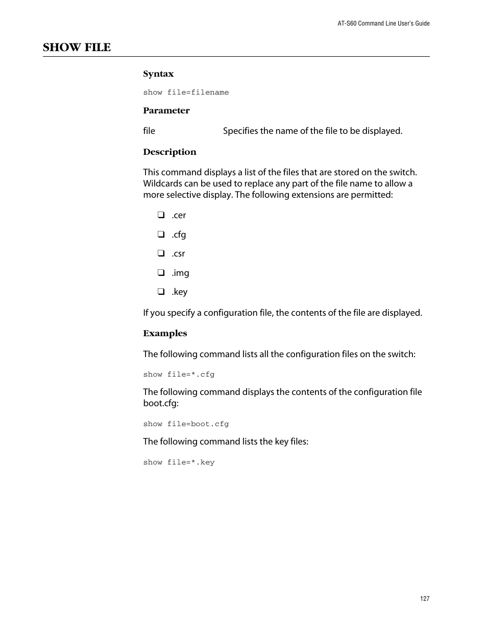 Show file | Allied Telesis AT-S60 User Manual | Page 129 / 303