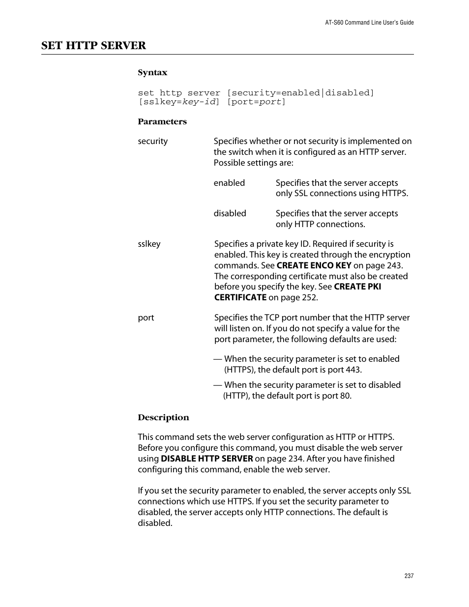 Set http server | Allied Telesis AT-S60 User Manual | Page 239 / 303