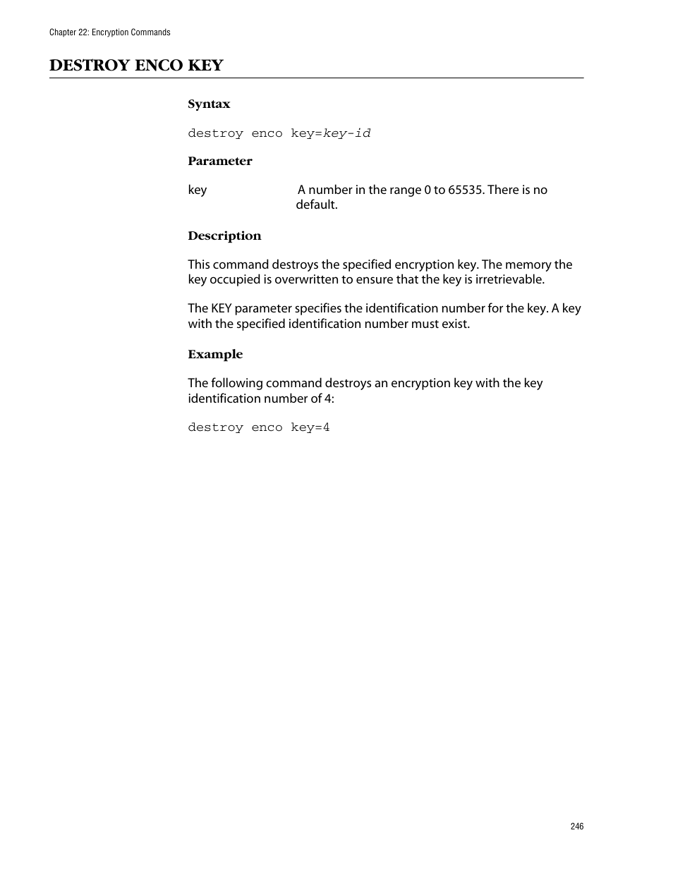 Destroy enco key | Allied Telesis AT-S60 User Manual | Page 248 / 303