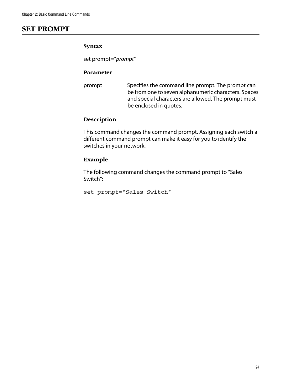 Set prompt | Allied Telesis AT-S60 User Manual | Page 26 / 303