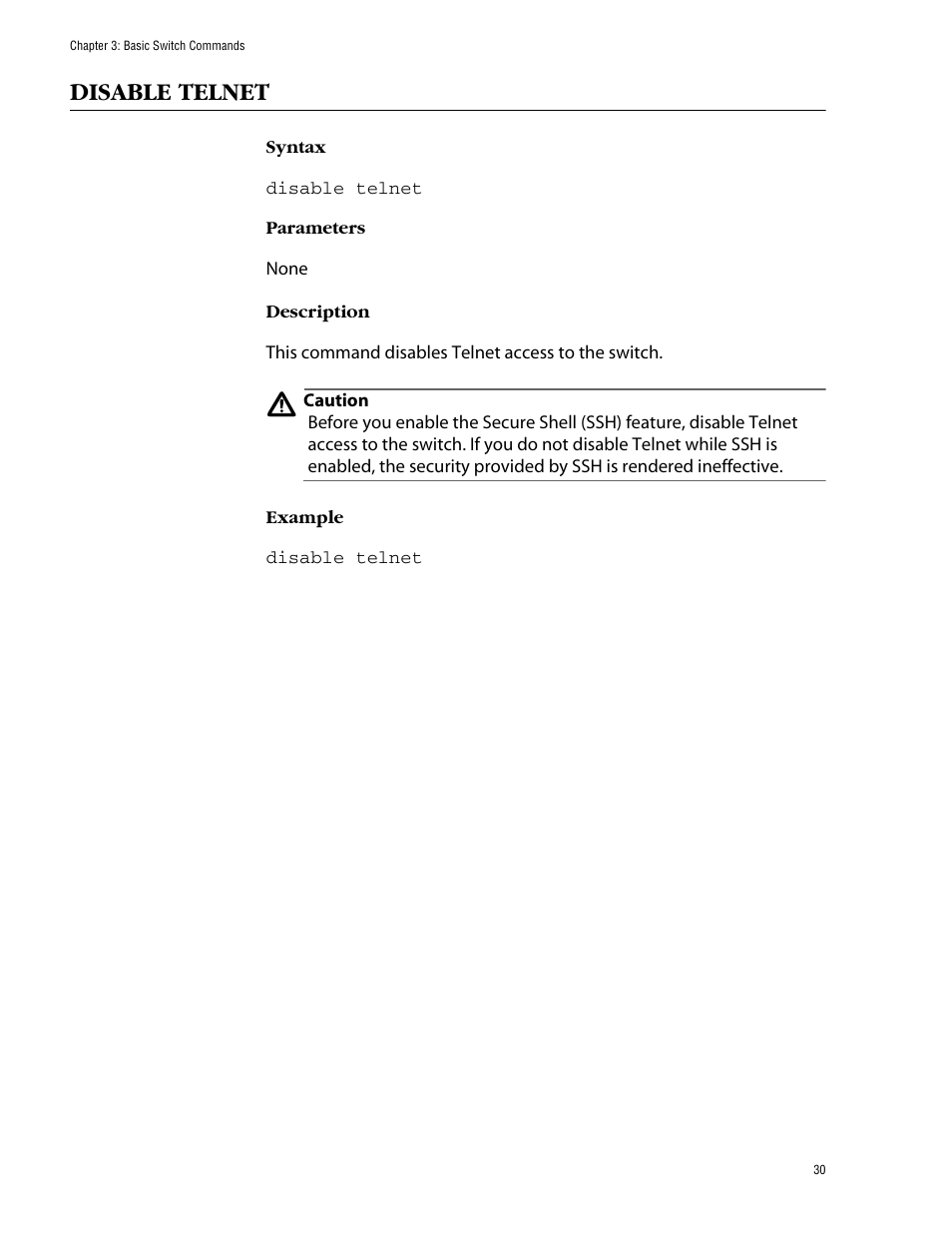 Disable telnet | Allied Telesis AT-S60 User Manual | Page 32 / 303