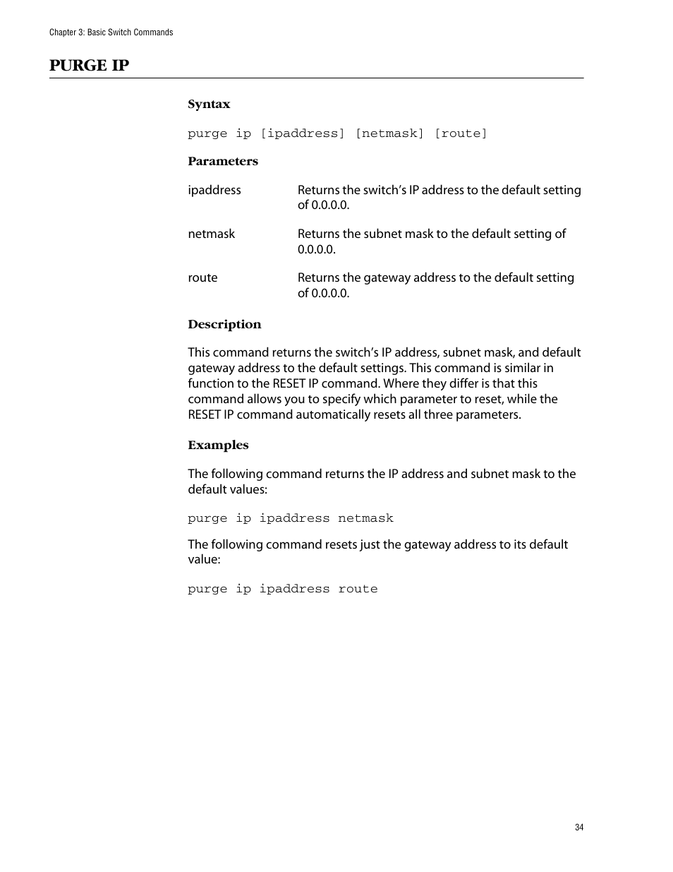 Purge ip | Allied Telesis AT-S60 User Manual | Page 36 / 303