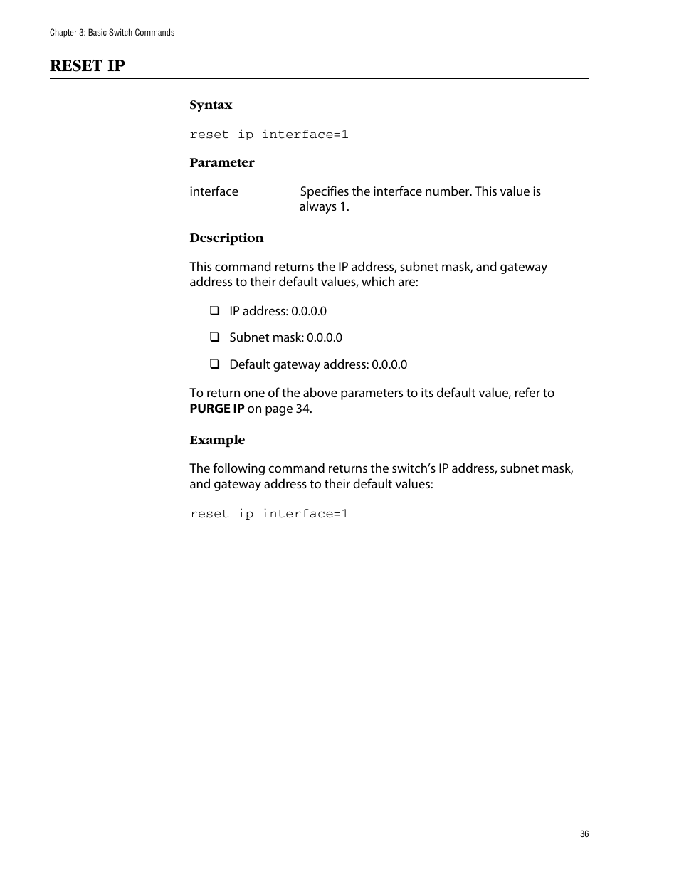 Reset ip | Allied Telesis AT-S60 User Manual | Page 38 / 303