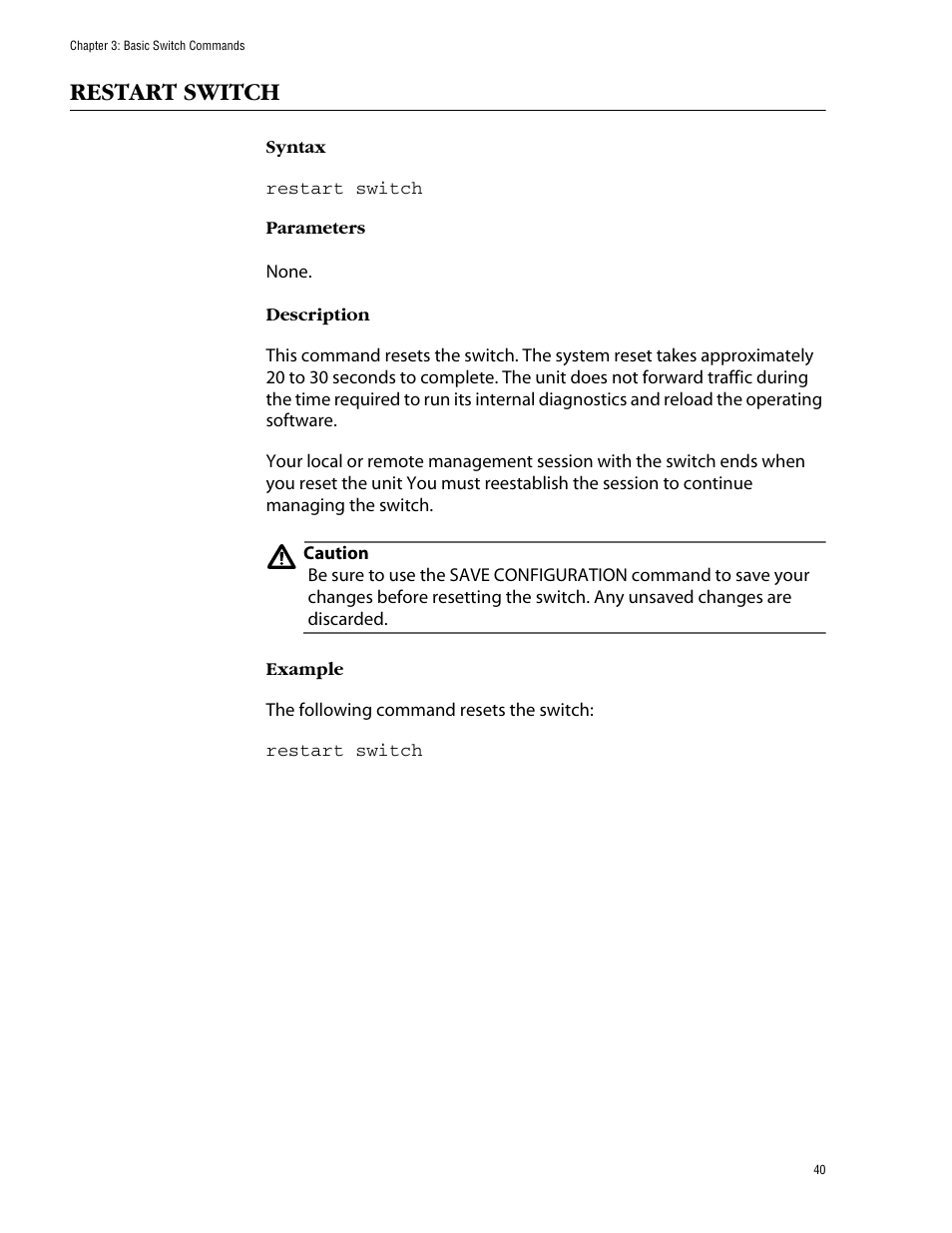 Restart switch | Allied Telesis AT-S60 User Manual | Page 42 / 303