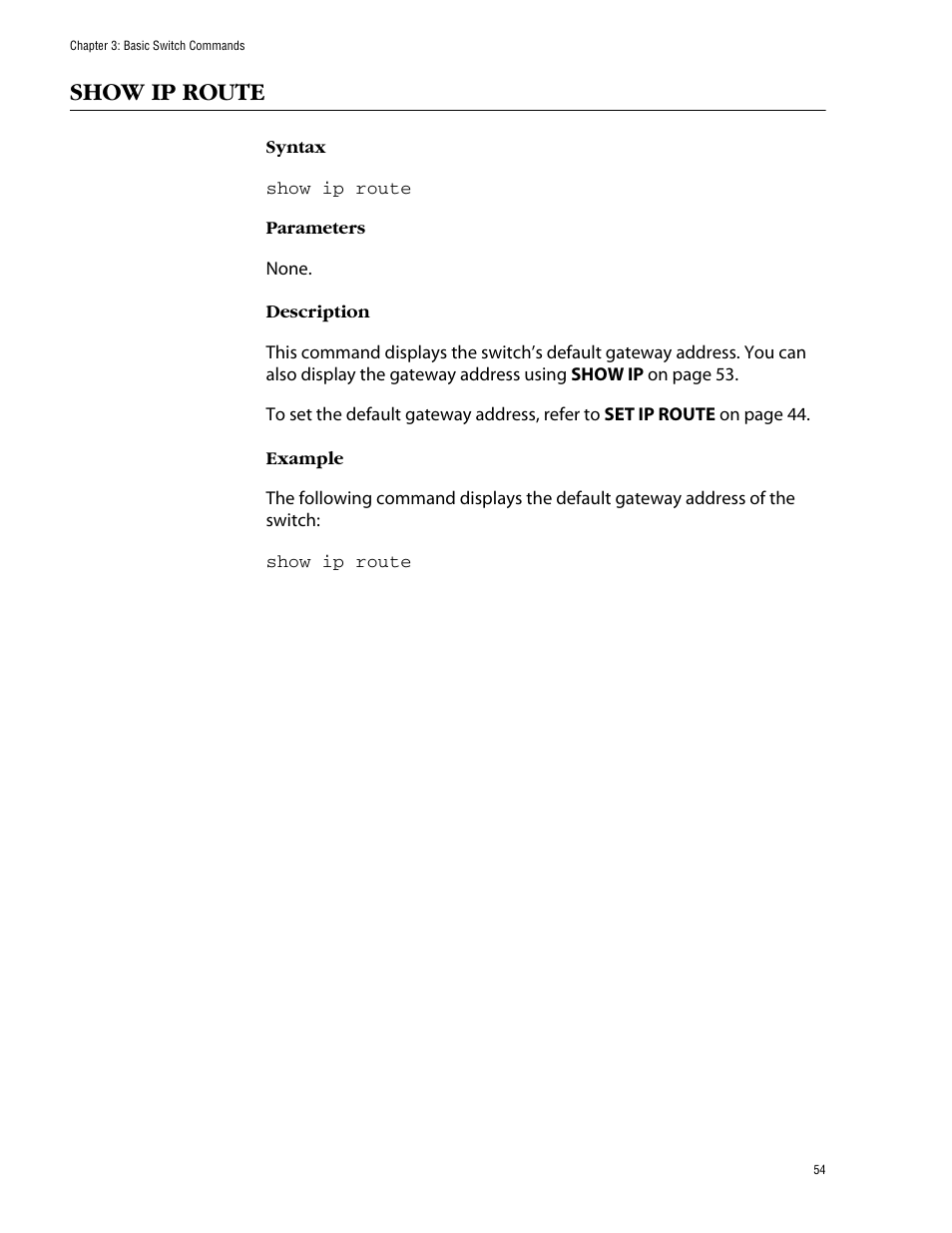 Show ip route | Allied Telesis AT-S60 User Manual | Page 56 / 303