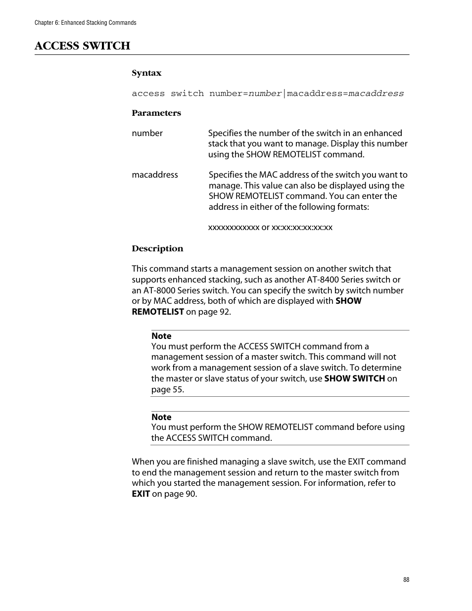 Access switch | Allied Telesis AT-S60 User Manual | Page 90 / 303