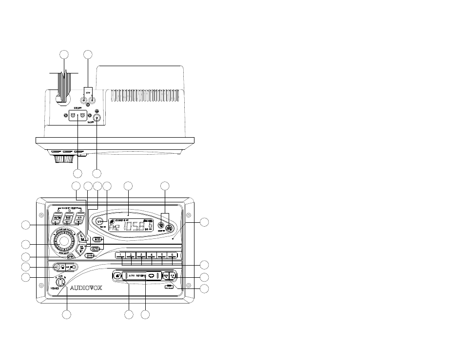 Identification of controls / connections | Audiovox AWM820 User Manual | Page 3 / 10