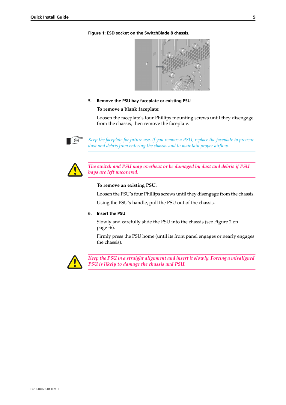 Allied Telesis SWITCHBLADE POWER SUPPLY UNIT User Manual | Page 5 / 10