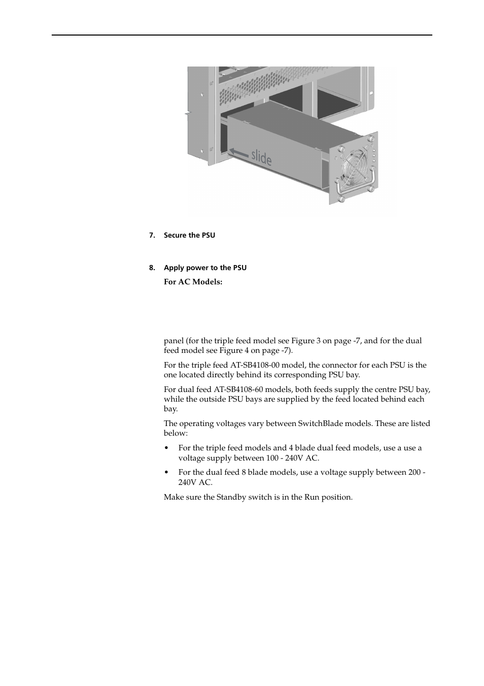Allied Telesis SWITCHBLADE POWER SUPPLY UNIT User Manual | Page 6 / 10