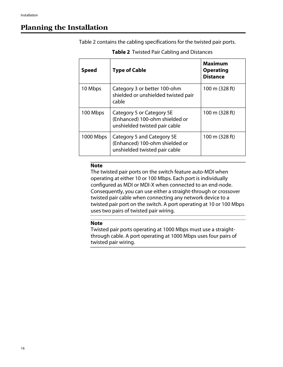 Planning the installation | Allied Telesis AT-GS908 User Manual | Page 26 / 52